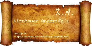 Kirnbauer Anasztáz névjegykártya